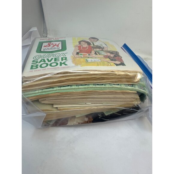 Vintage Lot of S&H Green Stamps 1000s With Books Filled and Blank - Picture 2 of 9